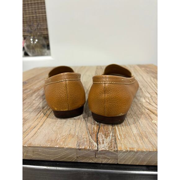Talbots Camel Colored Slip on Driving Leather Loafers Brown Size 9.5 - Picture 7 of 11